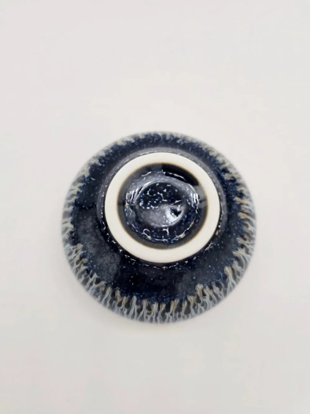 Set of 5 Jianzhan-Style Ceramic Tea Cups with Silver Lotus